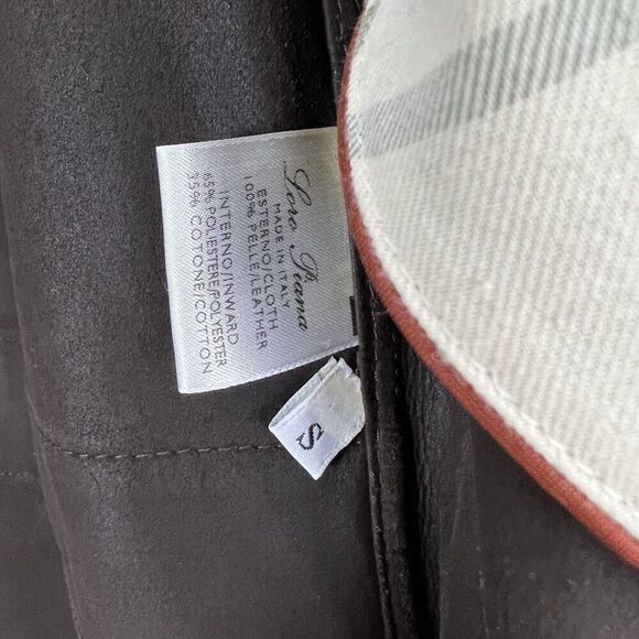 LORO PIANA Leather Jacket Mens S Brown Soft Lambskin Button Front  Collared - Picture 7 of 12